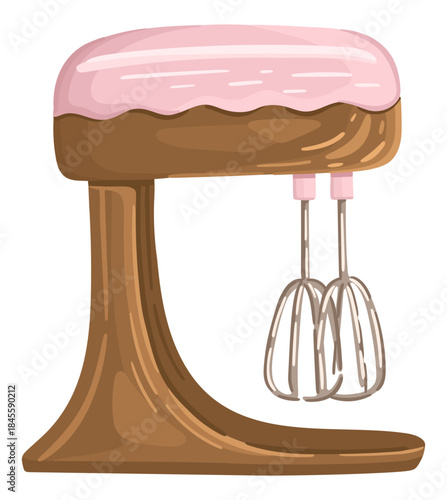 Illustration of a Stand Mixer. Cute Kitchen supply. Vector.