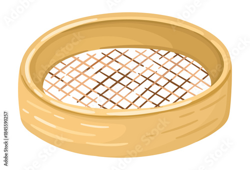 Illustration of a Sifter. Cute Kitchen supply. Vector.