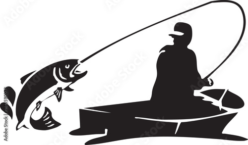 Fly fishing Silhouette, Fishing, angle, monochrome png
