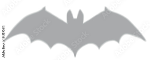 Bat shadow with spread wings, gray blur, overlay effect.