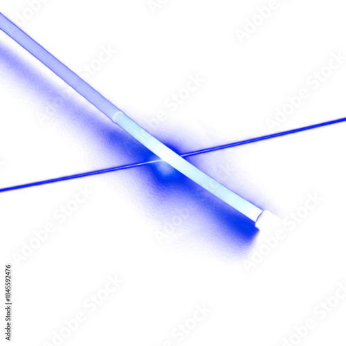 Cotton swabs isolated on white background, a blue tool illustration