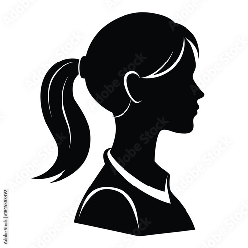 hair ponytail silhouette