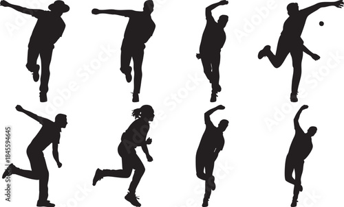 Silhouettes of Athletes in Action
