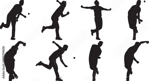 Silhouettes of Athletes Playing Sports