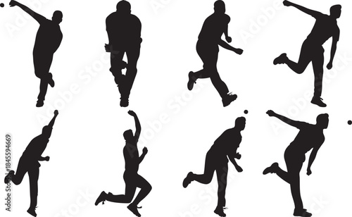 Silhouettes of people playing handball
