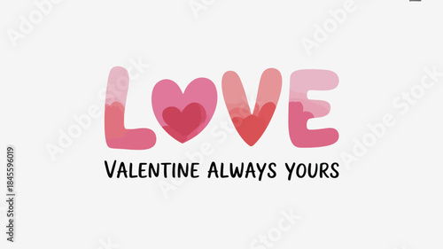 Minimalist design with love in gradient colors for valentine's day