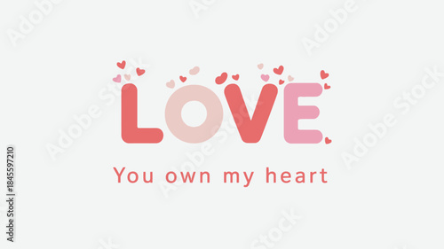 Minimalist illustration of love in soft colors and hearts expressing affection and romance