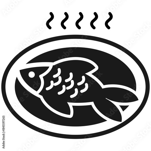 Fish curry glyph icon