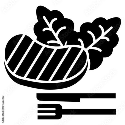 steak glyph icon