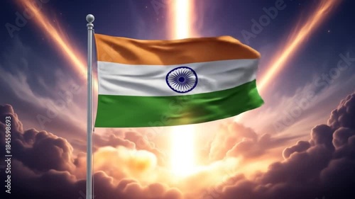 Happy Independence day Flag and Map India