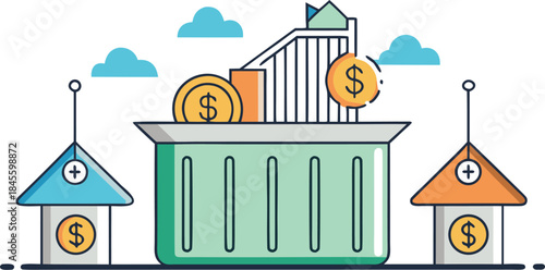 Financial Growth Concept Flat Vector Illustration