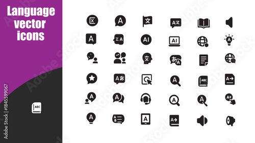 Language vector icons