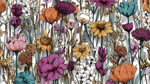 Vibrant Botanical Textile Pattern
