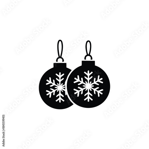 Christmas Baubles With Snowflake Design - Festive Holiday Decoration Icon