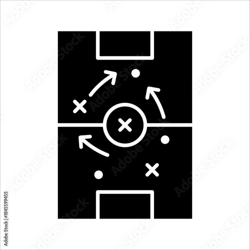 football tactics Icon. Symbol isolated white background. vector illustration. color editable.