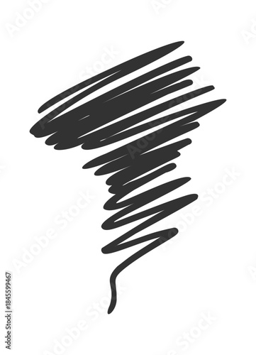 Freehand marker scribble vertical orientation