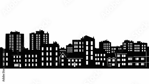 Cityscape Silhouette of Buildings and Architecture.