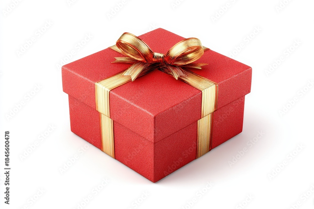 Fototapeta premium Christmas red box isolated on white background