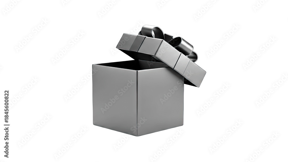 Obraz premium Open Gift Box with Bow on White Background