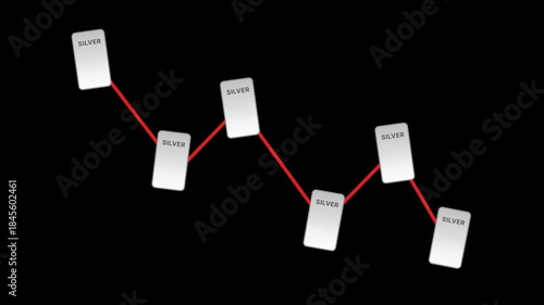 Silver Market Falling Graph Animation