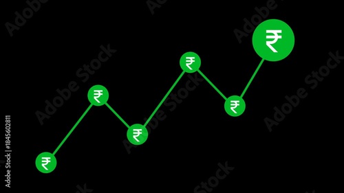 Indian Rupee Uptrend Chart Animation