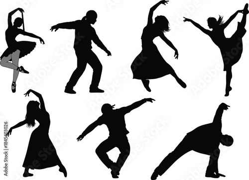“Dynamic Dance Silhouettes – Hip-Hop, Jazz, Breakdance, Contemporary”