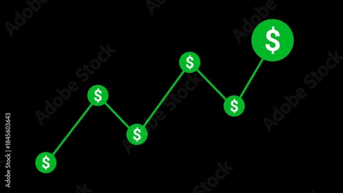 Dollar Coin Uptrend Chart Animation