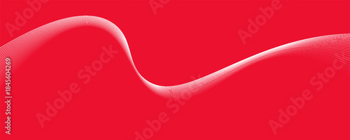 Abstract background with lines and waves. Medium banner size. Element for design. Vector background for brochure, booklet, flyer, poster. Red and white gradient. Love, Valentine's Day
