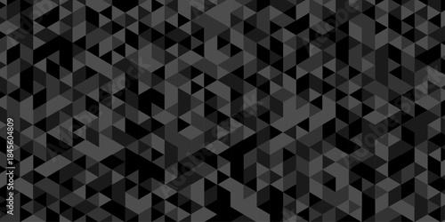 Abstract low polygon cubic black gray design. vector poly triangle texture geometric pattern triangular. geometric wall tile and metal cube background triangle wallpaper design.