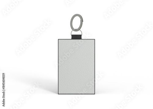 Leather Keychain Tag Mockup with Metal Ring
