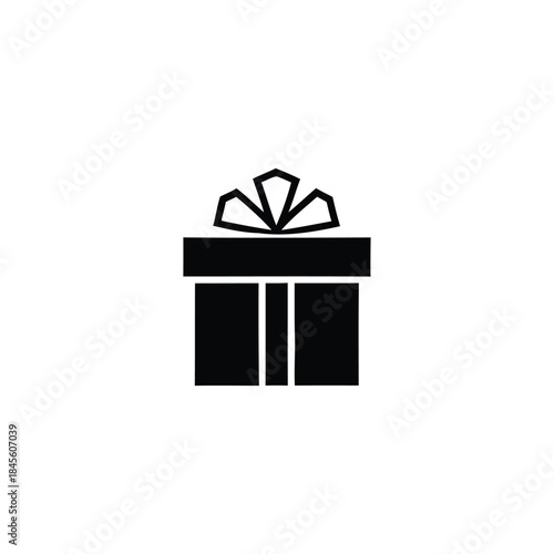 Elegant Silhouette of a Festive Gift Box with Ribbon for Celebrations and Surprises