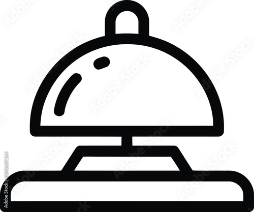 Restaurant cloche vector icon with serving tray silhouette for catering and food service illustration