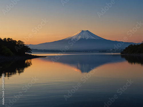 First sunrise and Mount Fuji