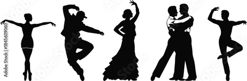 “Multicultural Dance Silhouettes – Ballet, Hip-Hop, Flamenco, Tango, Contemporary”