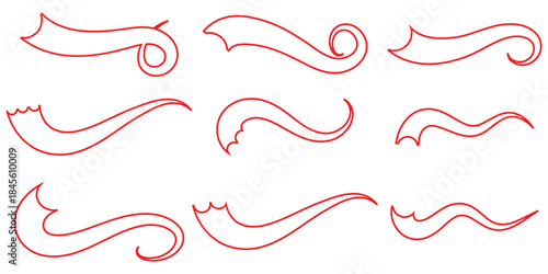 Swoosh vector, icon. Red waves swoosh logo template. swoosh element. Vector illustration eps 10