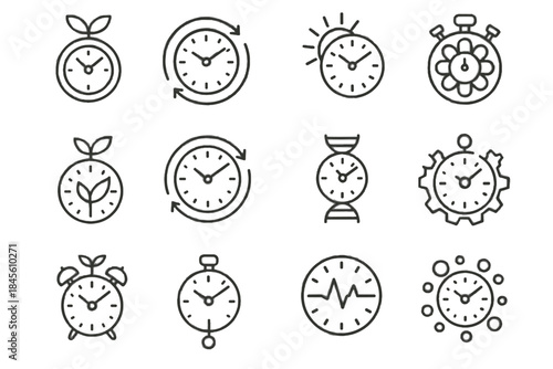 Icons icon circadian pendulum vector stopwatch biological clock cycle tracker organic dial
