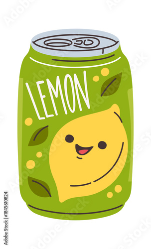Sweet lemon fizzy soda drink