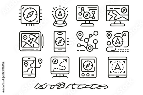 Compass compasses environment holographic mapping orientation bio route gps vector advanced overlay