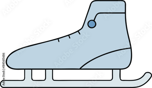 Ice Skate Shoe With Silver Blade Transparent Background