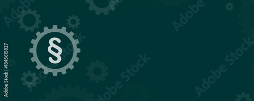 Law Regulation Rules Settings Icon on Gear with Copy Space Vector