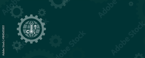 Global Warming Climate Change Settings Icon on Gear with Copy Space Vector