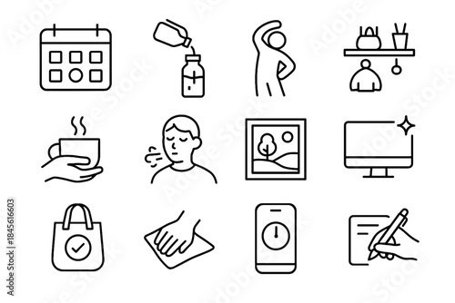 Glance energizing quick mindful daily short habits bag icon gratitude timer vector