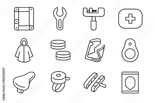 Tag breaker bike cleaning reflective bands icon pads ankle urban vector