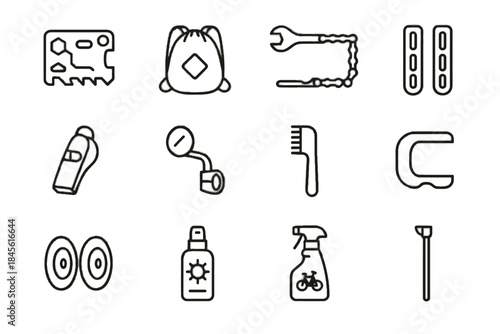 Mirror small bike clip urban vector cleaning icon chain spoke protectors