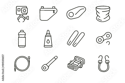 Bike cycling connector pedal frame icon straps vector icons chain neck urban