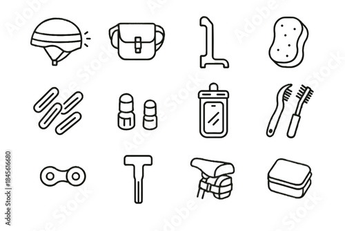 Vector tool phone essentials spoke icon bag rim repair urban reflective strap