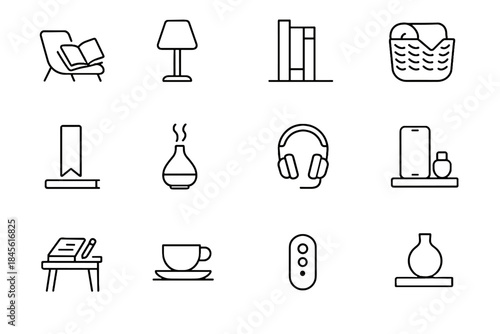 Icon vector smart blanket diffuser hook nook micro home lamp slot basket