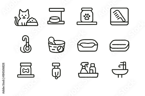 Corner smart icon micro home station pet vector zone treat hook tiny