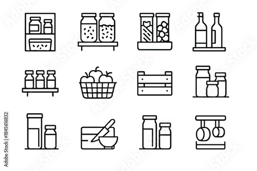 Smart crate icon vector home shelf small corner micro pantry tiny grain