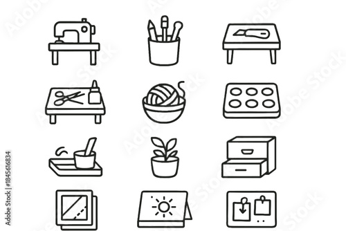 Zone station icon drawer smart micro craft storage tiny home hobby vector